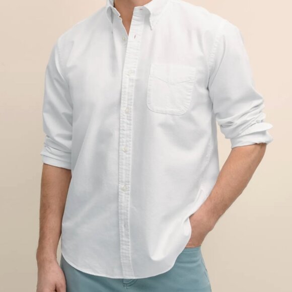 NWT Brooks Brothers Men’s Regular Fit Non-Iron Polo Button-Down Collar - White M - Picture 1 of 4